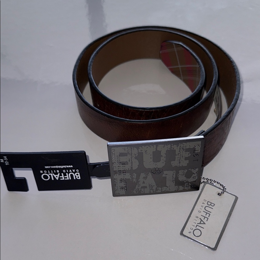 Buffalo David Bitton Brown Leather Belt size M (32-34)